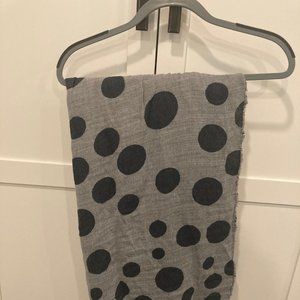 Grey and Navy Polka Dot Scarf